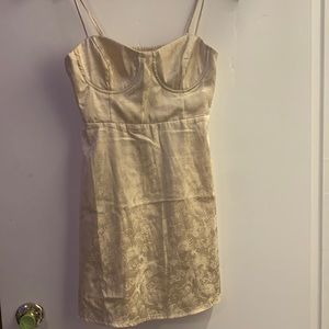 brand new princess polly champagne pop mini satin dress